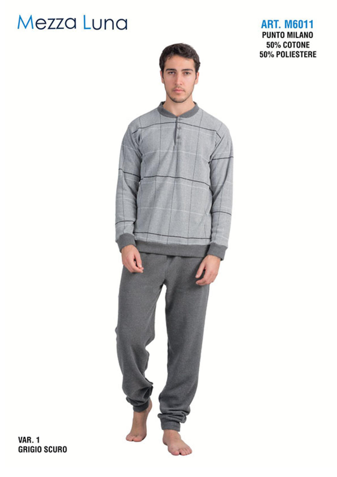 PIGIAMA UOMO M/L M6011 Tellini S.r.l. Ingrosso Abbigliamento